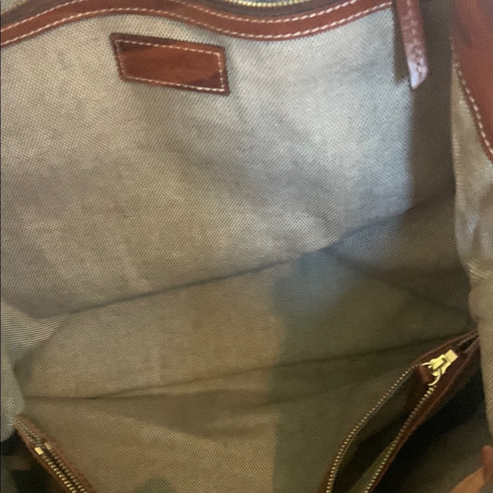 Dooney & Bourke Cognac Charleston Shopper Tote Zebra Leather Tote Bag - Picture 7 of 16